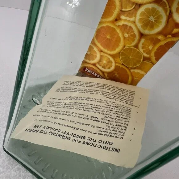 Smirnoff Infusion Jar Made In Italy Green Glass W/ Lid New Boxed - Picture 11 of 16